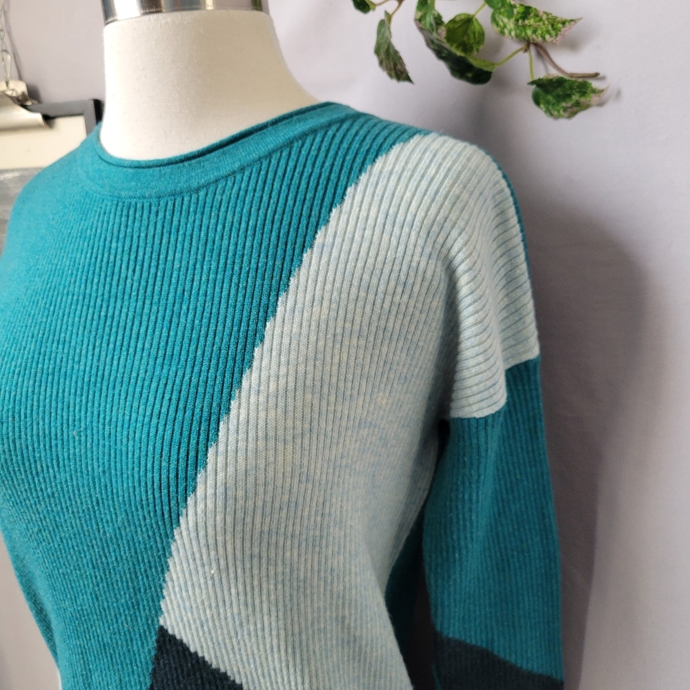 Smartwool Colorblock Ribbed Pullover Crew Sweater… - image 6